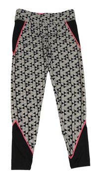 Šedo-černé vzorované sportovní legíny Ergeenomixx