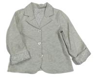 Světlešedé melírované teplákové podšité sako Baby K