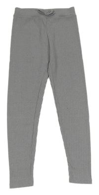 Sivé rebrované úpletové legíny Shein