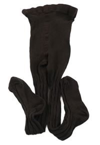 Hnědé žebrované punčocháče Tu