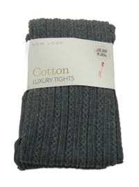 Nové - Tmavošedé vzorované punčocháče New Look