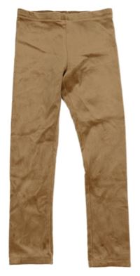 Hnedé plyšové legíny H&M