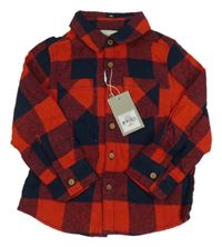 Nové - Červeno-černá kostkovaná košile Primark