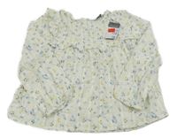 Nové - Smotanová kvetovaná blúzka s volánikmi Primark