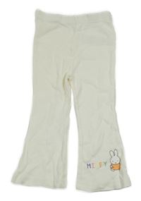 Smotanové rebrované flare legíny s králíkem - Miffy