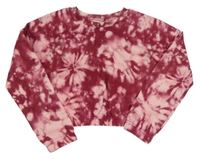 Vínovo-ružová batikovaná crop mikina Primark