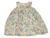 Smotanové šifónové šaty s motýly H&M