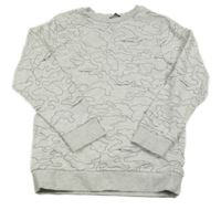 Svetlosivá melírovaná army mikina s číslami George