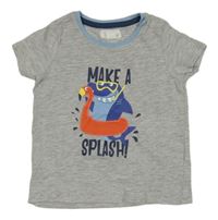 Sivé melírované tričko so žralokom Impidimpi