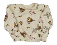 Svetlobéžová kvetovaná mikina s Bambim a Thumperem Primark