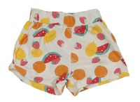 Smetanové bavlněné kraťasy s ovocem Primark
