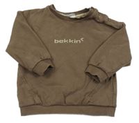 Hnedá mikina s nápisom Bekkin