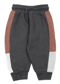 Antracitovo-hnedo-biele tepláky Nutmeg