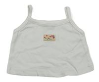 Biely crop top s nášivkou