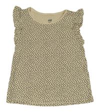 Béžové tričko so srdiečkami H&M
