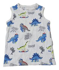 Bílé tílko s dinosaury C&A