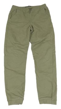 Zelenošedé teplákové cuff rifle Denim Co.