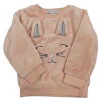 Světlerůžová plyšová mikina s čumákem - králík Primark