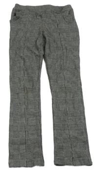 Šedo-černé kostkované tregíny H&M