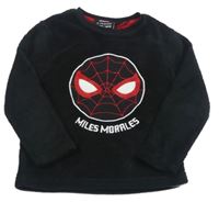 Čierna chlpatá mikina so Spidermanem Primark