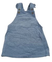 Šedomodré na traké menšestrové šaty s vreckami Mango