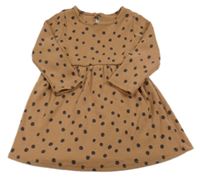 Hnedé bodkovaná é rebrované šaty George