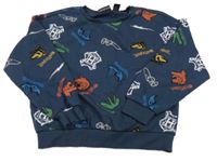 Tmavomodrá mikina s obrázky - Harry Potter 