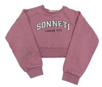 Ružová crop mikina s logom Sonneti