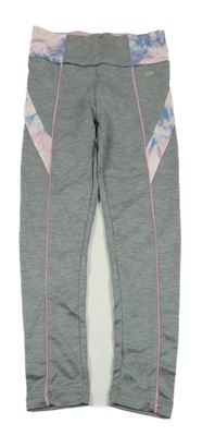 Sivo-svetloružové melírované športové legíny Primark