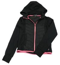 Černá sportovní funkční bundomikina s kapucňou H&M