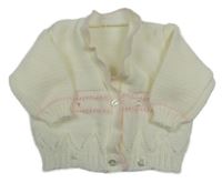 Smetnaovo-růžový vzorovaný propínací vlněný svetr 