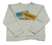 Sivá rebrovaná mikina s nápismi Orchestra