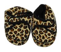 Béžovo-hnedé leopardí zamatové cápačky