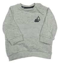 Sivá melírovaná ľahká mikina s bágrom F&F