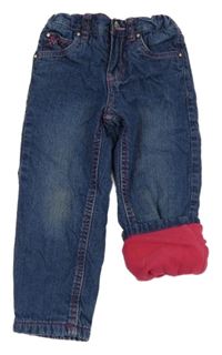 Tmavomodré zateplené skinny rifle tchibo