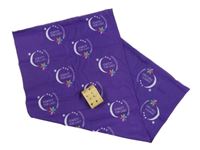 Fialový multifunkční nákrčník s nápisy 