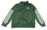 Tmavozelená sportovní propínací mikina s logem Adidas