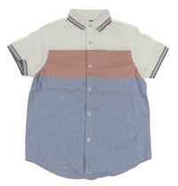 Bílo-růžovo-modrá košile Next