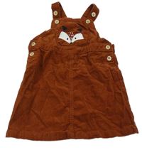 Hnedé na traké menšestrové šaty s líškou