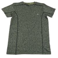 Tmavozeleno-čierne melírované športové tričko Yigga