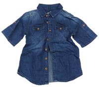 Tmavomodrá ľahká rifľová košeľa s vreckami rebel