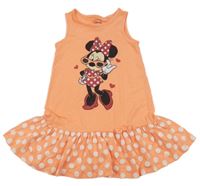 Oranžové šaty s Minnie a bodkami C&A