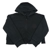 Čierna crop prepínaci mikina s kapucňou George