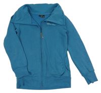 Modrá propínací mikina s límcem 