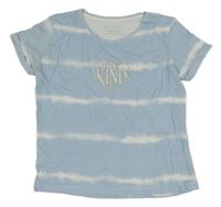 Svetlomodré pruhované tričko s nápisom Primark