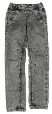 Sivé melírované skinny rifle