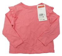 Nové - růžové triko s volánky H&M