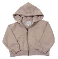 Pudrová crop prepínaci mikina s kapucňou Zara