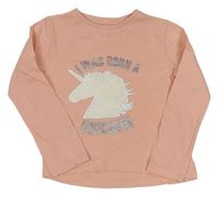 Ružové tričko s chlpatým jednorožcom zn. Pep&Co