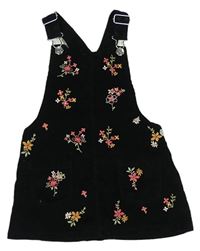 Čierne menšestrové na traké šaty s kvetmi F&F